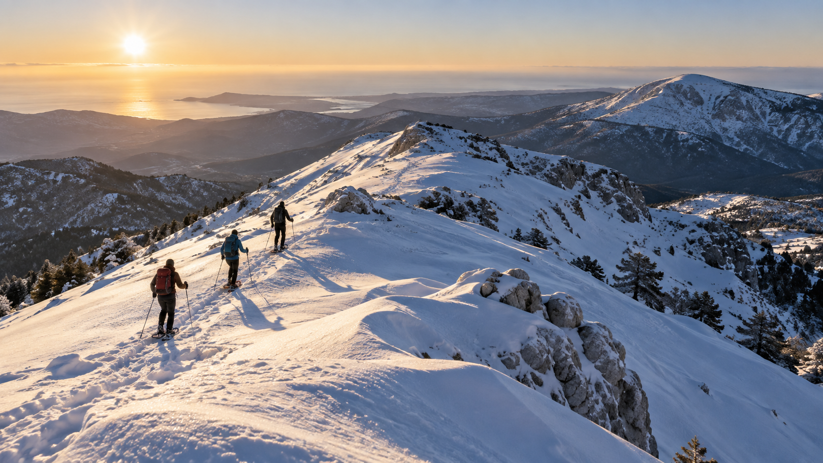 Cime du Cheiron très enneigée au-dessus de Gréolières-les-Neiges